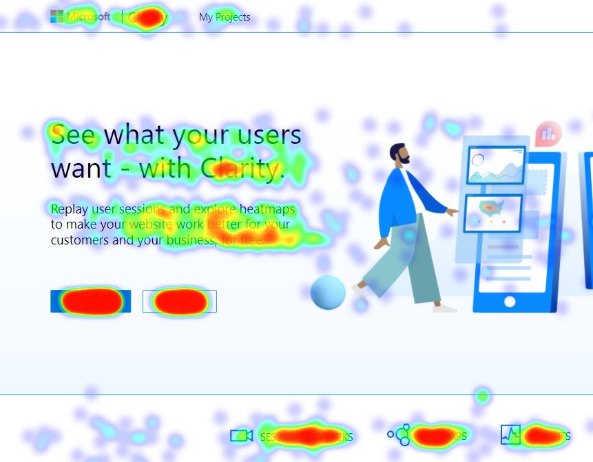 Microsoft Clarity heat map